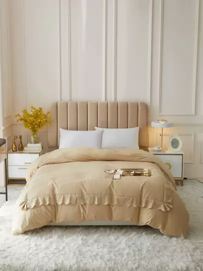 Heart Detail Scallop Trim Decor Duvet Cover Without Filler