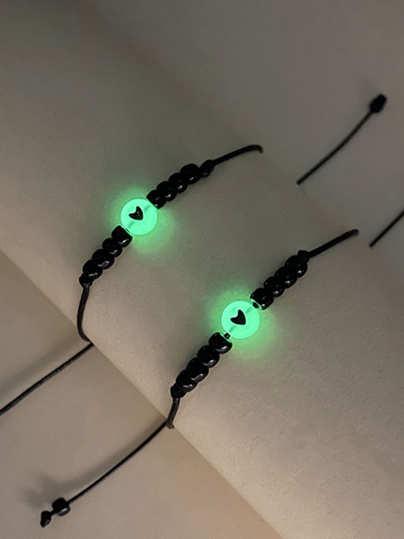ATLVXJL Fashionable And Popular Men's 2pcs Couple Glow In The Dark Heart Detail Bracelet For Jewelry Gift And For A Stylish Look Valentines,Mom,Mother,Mother's Day,Gift
