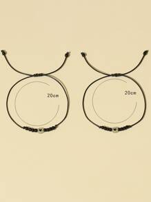 ATLVXJL Fashionable And Popular Men's 2pcs Couple Glow In The Dark Heart Detail Bracelet For Jewelry Gift And For A Stylish Look Valentines,Mom,Mother,Mother's Day,Gift