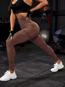 Powerista Quần Leggings Thể thao Nữ Đồ họa - Cà phê nâu - Xem 4