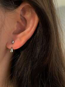 Water-drop Earring Jackets - Silver - View 3