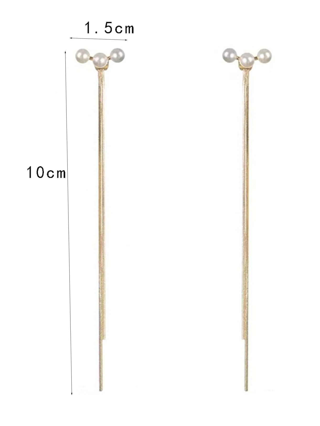 Chaquetas De Pendientes Decorados Con Perlas Falsas - Amarillo Oro - Añade 2