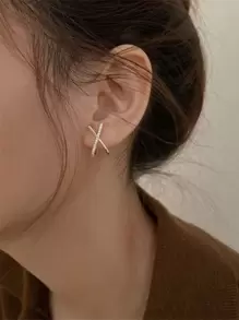 CUBIC ZIRCONIA DECOR DROP EARRINGS