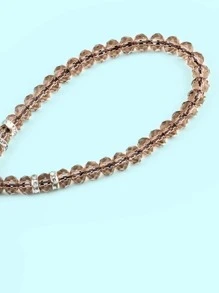 1pc Beaded Phone Lanyard Gifts For Mother, Family, Friends, Birthday, Holiday Phone Charm, Phone Chain - Champagne - View 2