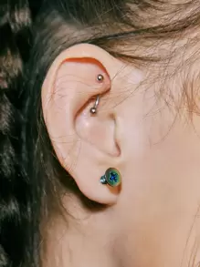 ROMWE Street Life 1 par Pendientes de botón de color al azar - Multicolor - Ver 2