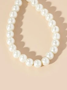 Móc khóa ngọc trai giả thủy tinh đơn giản thanh lịch Phụ kiện ô tô Túi đeo vai Trường học Ngọc trai giả dễ thương Goth Y2k Phụ kiện túi Dây đeo có ngăn đựng ID Phụ kiện ô tô Túi đeo vai Quà tặng Giáng sinh - trắng - Xem 3