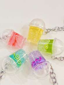 Llavero con dije de bebida, 5 piezas., para regalos, carteras, mochilas escolares, mochilas y carteras informales - Multicolor - Ver 1