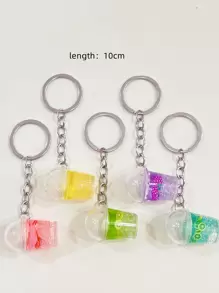 Llavero con dije de bebida, 5 piezas., para regalos, carteras, mochilas escolares, mochilas y carteras informales - Multicolor - Ver 3