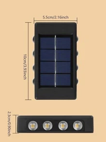 1入組太陽能電池板壁燈戶外庭院花園用ABS太陽能電池板壁燈