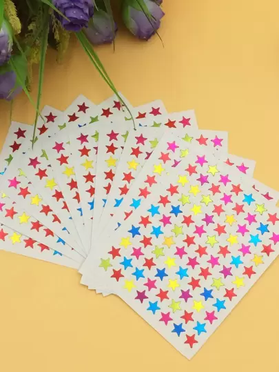 10張/包星系列裝飾貼紙DIY文具紙棒標籤剪貼簿相冊日記裝飾