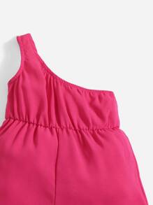 SHEIN 嬰兒單肩連身短褲 - 西瓜粉 - 查看 3