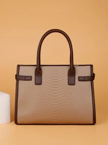 Túi đeo chéo Nữ Nơ Bướm Snakeskin In Có thể điều chỉnh được Đôi tay cầm Thanh lịch - Màu Khaki - Xem 5