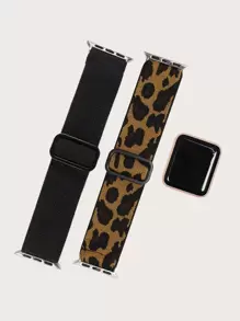 2 piezas ajustable nailon Correa de reloj Conjunto compatible con Apple Watch - Multicolor - Ver 1