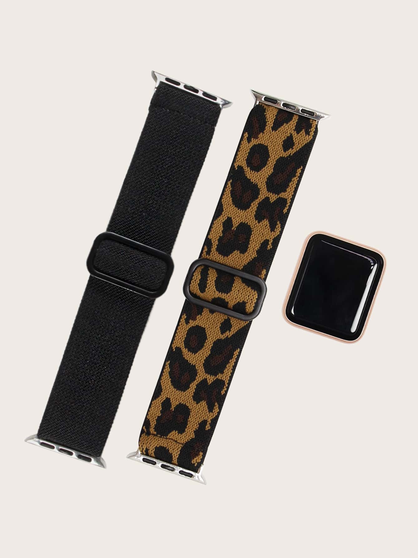 2 piezas ajustable nailon Correa de reloj Conjunto compatible con Apple Watch - Multicolor - Ver 1