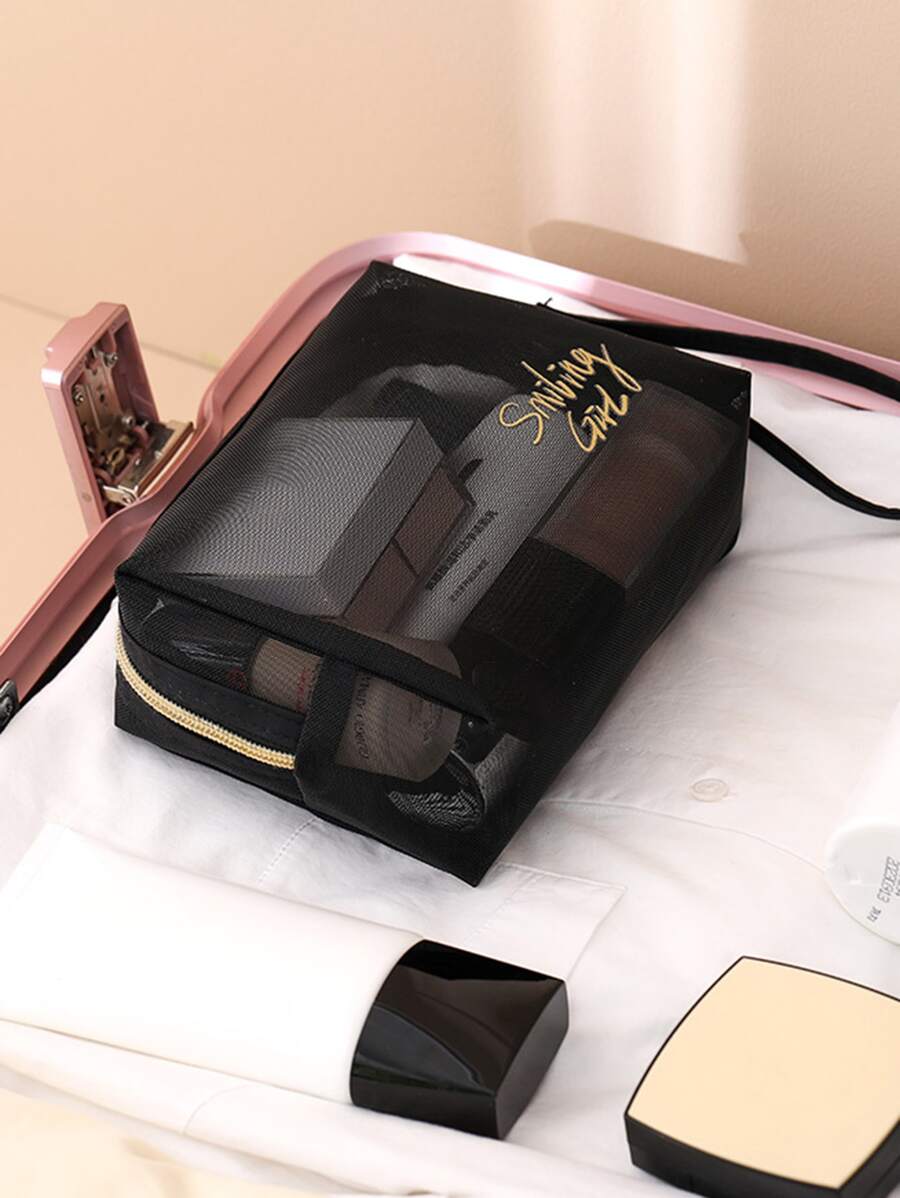 Black Cosmetic Bag - Black - View 1