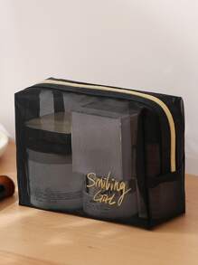 Black Cosmetic Bag - Black - View 2