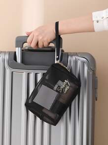 Black Cosmetic Bag - Black - View 3