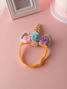 Unicorn & Flower Decor Party Hair Band - Multicolor - View 2