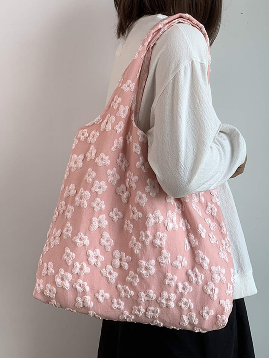 Đúng mốt Màu thuần Hoa Dệt hoa Túi mua hàng bằng vải , Đối với phụ nữ , & Cổ cồn trắng Công nhân
工人 , Đối với Giáo viên Món quà , Cho cô gái , Cô gái tuổi teen , Đối với Lady , Cho Nữ Dung lượng lớn Đối với - Hồng - Xem 1