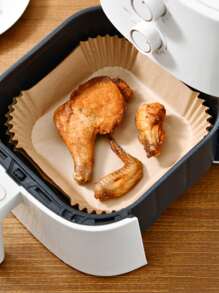 50 piezas Papel para hornear liso cuadrado - Caqui - Ver 2