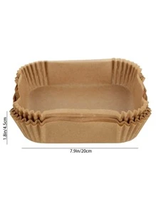 50 piezas Papel para hornear liso cuadrado - Caqui - Ver 3