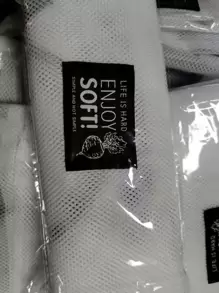 1入組標語貼布裝飾懸掛網紗食物儲存袋