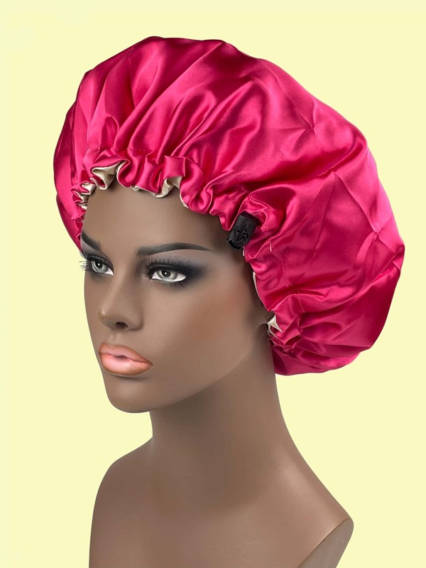 Drawstring Design Satin Hair Bonnet