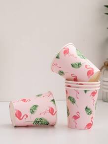 10入組火烈鳥圖案一次性杯子 - 彩色 - 查看 2