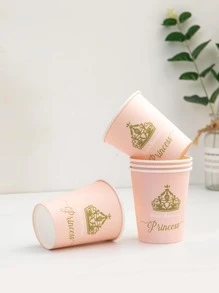 10pcs Crown Pattern Disposable Cup - Multicolor - View 2