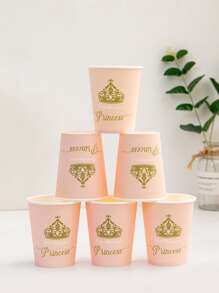 10pcs Crown Pattern Disposable Cup - Multicolor - View 4
