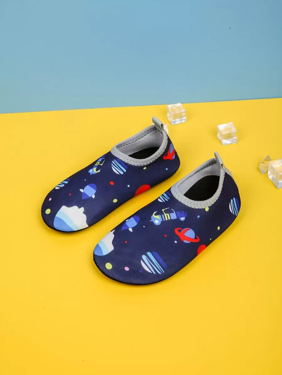 男孩星球印花水襪 - 寶藍色 - 查看 1