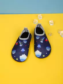 男孩星球印花水襪 - 寶藍色 - 查看 3
