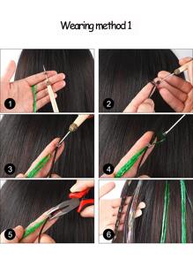 Red Hair Tinsel Heat Resistant Fairy Hair Sparkling Shiny Glitter Tinsel Hair Extensions For Women Girls Kids - Red - View 4