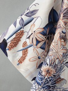 Manfinity RSRT Hombres Camisa al azar con estampado de pájaro y planta sin camiseta - Multicolor - Ver 5