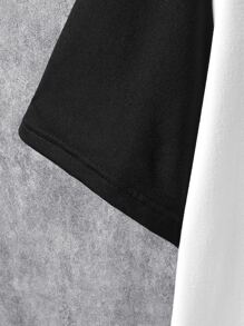 Men Two Tone Letter Graphic Tee - Black and White - View 4