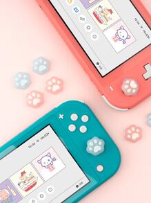 GeekShare 4pcs Cat Paw Shaped Button Caps, Compatible With Nintendo Switch/OLED/Lite - Multicolor - View 4