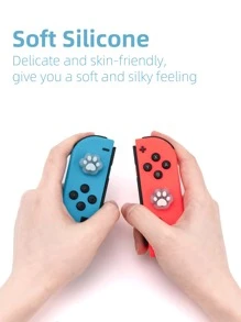 GeekShare 4pcs Cat Paw Shaped Button Caps, Compatible With Nintendo Switch/OLED/Lite - Multicolor - View 6