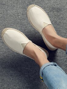 Hombres Mocasines con diseño de puntada de alpargata - Blanco - Ver 4
