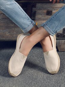 Hombres Mocasines con diseño de puntada de alpargata - Blanco - Ver 5