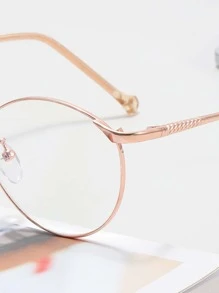 Kính gọng tròn bằng kim loại dành cho nữ - Vàng - Xem 6