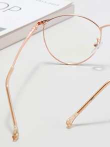 Kính gọng tròn bằng kim loại dành cho nữ - Vàng - Xem 5