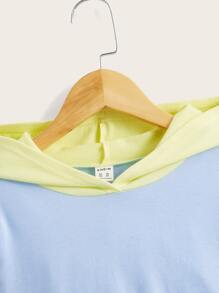 SHEIN Áo nỉ phối màu, in chữ, dành cho bé gái tuổi teen. - Nhiều màu - Xem 3