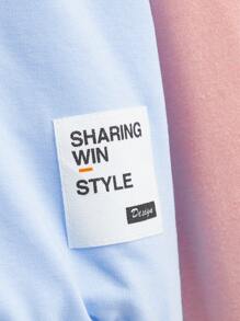 SHEIN Áo nỉ phối màu, in chữ, dành cho bé gái tuổi teen. - Nhiều màu - Xem 4