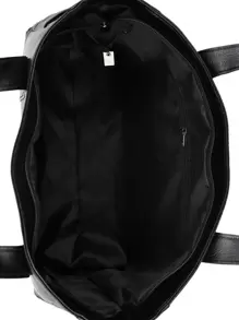 Bolso Tote Minimalista para Adolescentes, Mujeres, Estudiantes Universitarias, Principiantes y Trabajadores de Cuello Blanco, Perfecto para Oficina, Trabajo, Negocios, Desplazamientos, Mejor Bolso de Trabajo para Mujeres, Bolsos Tote de Cuero PU, Bolsos de Mano, Nuevo Bolso para Mujeres, Bolso Tote, Bolso de Hombro, Bolso Grande Simple, Bolso Portátil con Asa, Bolsas de Compras - Negro - Ver 8