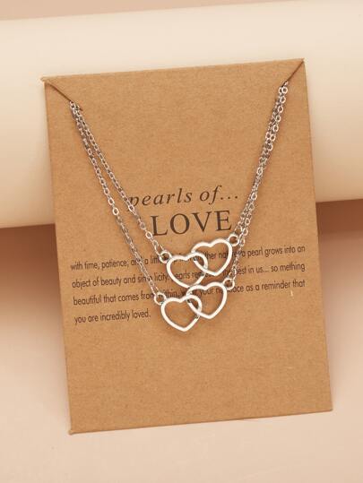 قلادة بتعليقة قلب 2 قطع