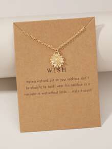 Flower Charm Necklace - Yellow Gold - View 1