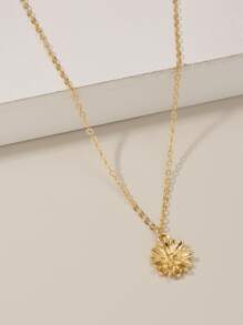 Flower Charm Necklace - Yellow Gold - View 2