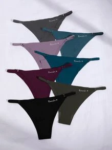 Casual Multicolor Print Fabric Thong Panties For Women With Slight Stretch - Multicolor - View 1