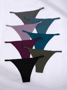 Casual Multicolor Print Fabric Thong Panties For Women With Slight Stretch - Multicolor - View 2