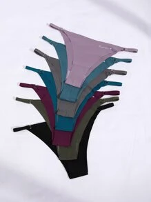 Casual Multicolor Print Fabric Thong Panties For Women With Slight Stretch - Multicolor - View 3